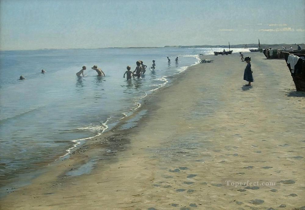Día de verano con Skagens Sonderstrand 1884 Peder Severin Kroyer Pintura al óleo